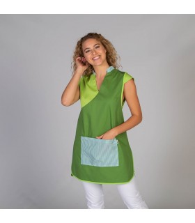 Casulla 2131 Estela combinada y ajustable. Color Verde oliva pecho. Garys