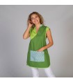 Casulla 2131 Estela combinada y ajustable. Color Verde oliva pecho. Garys