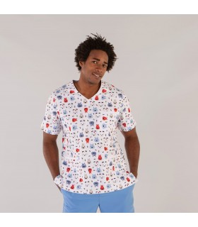 Casaca 6114 Ada estampada de microfibra Unisex. Color Woff pecho 1. Garys