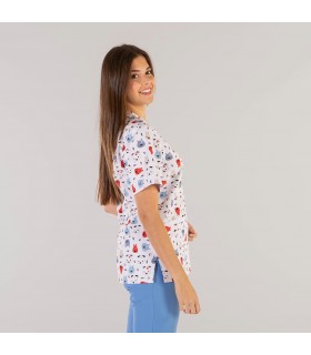 Casaca 6114 Ada estampada de microfibra Unisex. Color Woff perfil 2. Garys
