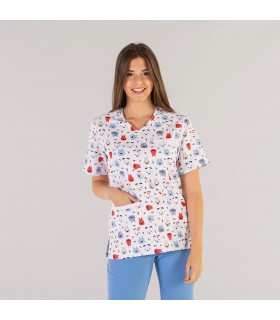 Casaca 6114 Ada estampada de microfibra Unisex. Color Woff pecho 2. Garys
