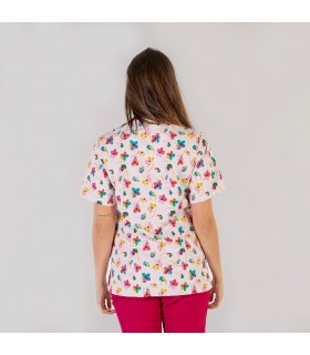 Casaca 6114 Ada estampada de microfibra Unisex. Color Arco Iris espalda. Garys