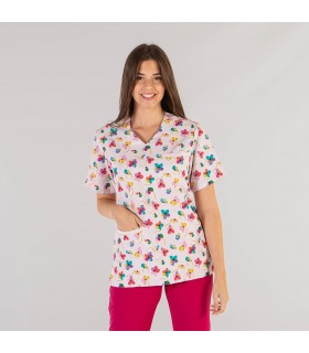 Casaca 6114 Ada estampada de microfibra Unisex. Color Arco Iris pecho. Garys