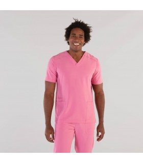 Casaca Tadeo 6175 de microfibra 360 con tratamiento SILVADUR. Color rosa pecho. Garys
