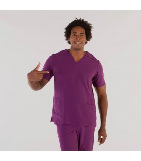 Casaca Tadeo 6175 de microfibra 360 con tratamiento SILVADUR. Color morado pecho. Garys