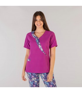 Casaca 6584 Zaida de mujer combinada de microfibra Unisex. Color malva pecho. Garys