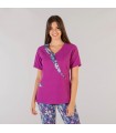 Casaca 6584 Zaida de mujer combinada de microfibra Unisex. Color malva pecho. Garys