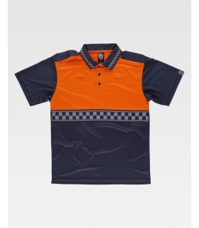 Polo bicolor de alta visibilidad C3855. Workteam5