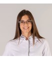 Casaca 6605 Gala de mujer con estampado gafas de manga larga. Color blanco detalle. Garys