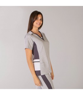 Casaca 6624 Leticia de microfibra 360 con tratamiento VIGORÉ. Color gris perfil. Garys
