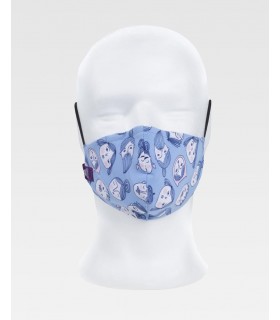 Mascarilla MSK853 unisex estampado. Reutilizable.  Tejido elástico. Workteam COVID19