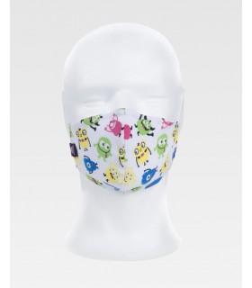 Mascarilla MSK855 unisex estampado. Reutilizable.  Tejido elástico. Workteam COVID19