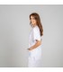 Casaca 6628 Leila de mujer de manga corta. Color blanco de perfil. Garys