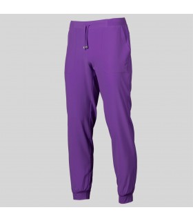 Pantalón Jogger 7047 de microfibra 360 con tratamiento SILVADUR. Color morado. Garys