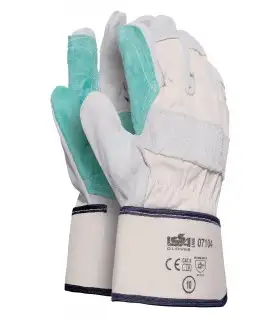 Guantes 07104 de piel vacuno de tela reforzada. PACK 12 und. Issa Line