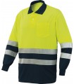 Polo de alta visibilidad de manga larga bicolor 8587. ISSALINE1