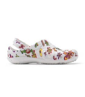 Zueco GLOBULE ESTAMPADOS flor del pop vista lateral. Antideslizantes. Schu´zz