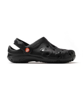 Zueco GLOBULE unisex color negro vista lateral. Antideslizantes. Schu´zz