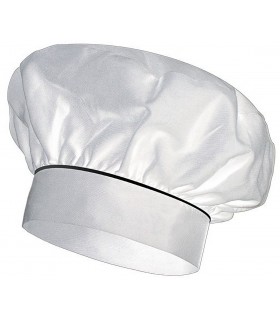 Gorro VAINILLA VIVO de cocinero. Estilo Francéscon vivo. Velilla blanco