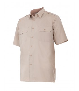 Camisa 532 de manga corta. beige Velilla