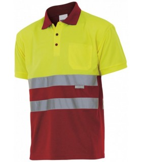 Polo bicolor 173 alta visibilidad. Manga corta. 10 Velilla