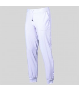 Pantalón Jogger 7047 de microfibra 360 con tratamiento SILVADUR. Color Blanco. Garys