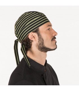 Gorro Pirata 4471. Color raya negra+pistacho. Garys.