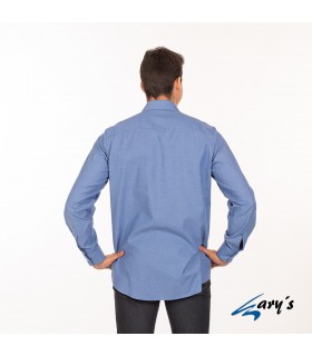 Camisa 2952 manga larga de hombre. REDLINE. Azulina espalda. Garys