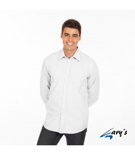 Camisa 2952 manga larga de hombre. REDLINE. Blanco pecho. Garys