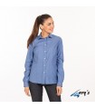 Blusa 2884 manga larga de mujer con cuello Camisero. REDLINE. Azulina pecho. Garys