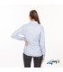 Blusa 2884 manga larga de mujer con cuello Camisero. REDLINE. Gris espalda. Garys