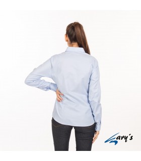 Blusa 2884 manga larga de mujer con cuello Camisero. REDLINE. Gris espalda. Garys