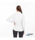 Blusa 2884 manga larga de mujer con cuello Camisero. REDLINE. Blanco espalda. Garys
