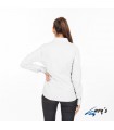 Blusa 2884 manga larga de mujer con cuello Camisero. REDLINE. Blanco espalda. Garys