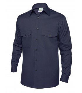 Camisa 2016 Manga larga color marino. Bolsillos en pecho. Monza