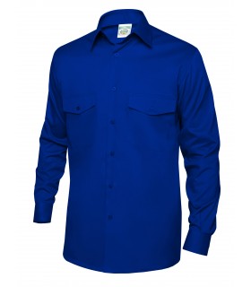 Camisa 2016 Manga larga color azulina. Bolsillos en pecho. Monza