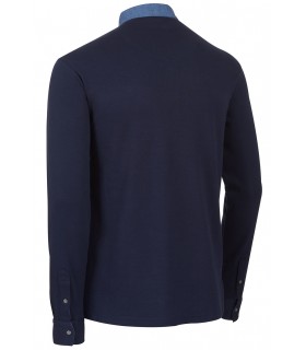 Polo 4825 interlock. Manga larga. Cuello camisero espalda. Monza