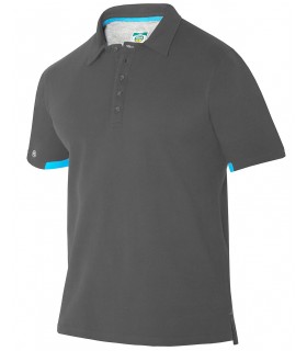 Polo 3017 Manga corta. Cuello camisero gris. Monza