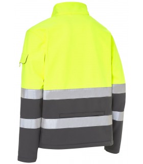 Cazadora 4756. Monza. Tejido Softshell. Alta visibilidad amarillo y gris.