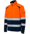 Cazadora 4756. Monza. Tejido Softshell. Alta visibilidad naranja y marino.