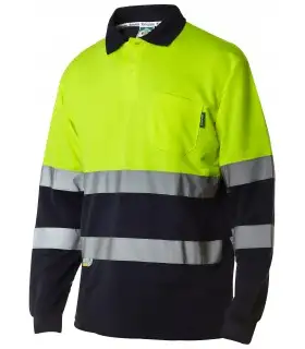 Polo 4754. Monza. Manga larga. Alta visibilidad amarillo y marino.