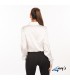 Camisa 2429 ORIANA de satén de M/L para Mujer. Blanco espalda. Garys