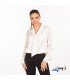 Camisa 2429 ORIANA de satén de M/L para Mujer. Blanco pecho. Garys