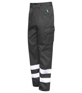 Pantalón 1142 Monza con dos bandas reflectantes color gris