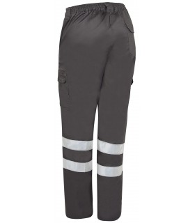 Pantalón 1142 Monza con dos bandas reflectantes color gris trasera