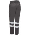Pantalón 1142 Monza con dos bandas reflectantes color gris trasera
