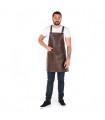 Delantal 1559 con peto ARABIA de Cuero. Chocolate pecho. Garys