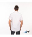 Camisa 2961 manga corta de Hombre con cuello Mao. REDLINE. Blanco espalda. Garys