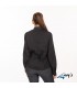 Blusa 2882 manga larga de Mujer con cuello Mao. REDLINE. Negro espalda. Garys