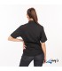 Blusa 2883 manga corta de mujer con cuello Mao. REDLINE. Negro espalda. Garys